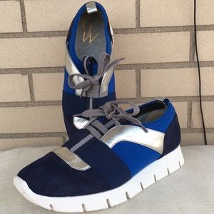 Nine West blue suede designer sneakers EUC 8.5m